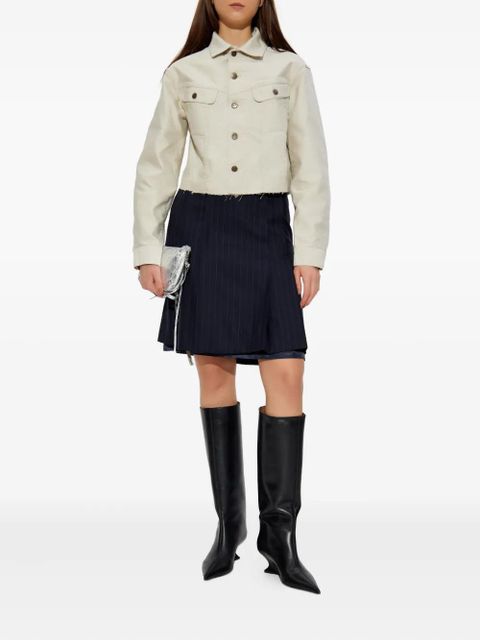 Maison Margiela pinstripe-pattern midi skirt - Blue - zdjęcie produktu nr 2