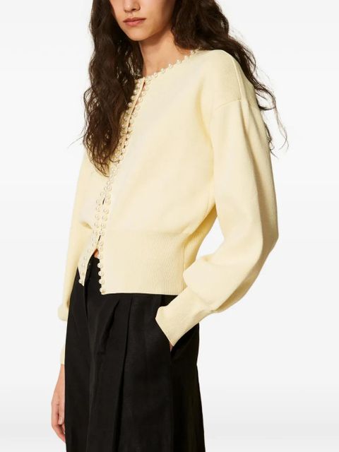 TWINSET pearl-embellished cardigan - Yellow