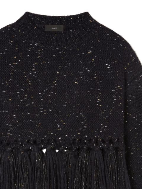 Alanui The Astral tasselled speckle-knit jumper - Blue