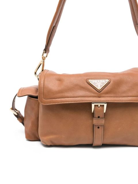 Prada medium Explore buckle leather shoulder bag - Brown