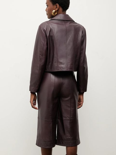 Answear.LAB ramoneska skórzana kolor bordowy przejściowa