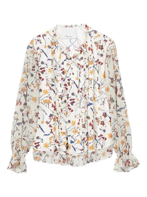 3.1 Phillip Lim ruffled floral-print blouse - Neutrals - zdjęcie produktu nr 1