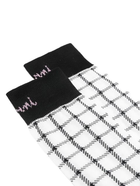 Marni plaid logo socks - White - zdjęcie produktu nr 2