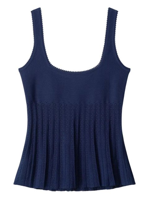 STAUD square-neck pleated top - Blue - zdjęcie produktu nr 1