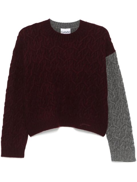 GANNI cable-knit sweater - Red - zdjęcie produktu nr 1