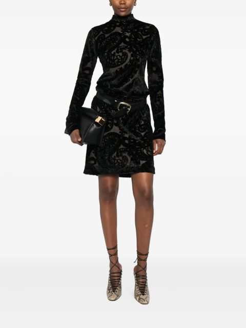 ETRO paisley-pattern velvet dress - Black - zdjęcie produktu nr 2