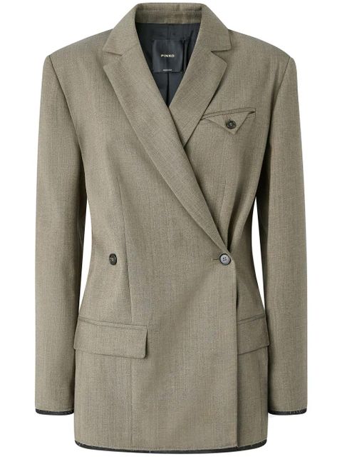 PINKO mélange-effect blazer - L67 BROWN WATER BOTTLE - zdjęcie produktu nr 1