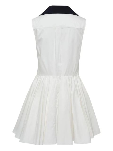 Self-Portrait contrast-collar flared dress - White - zdjęcie produktu nr 2