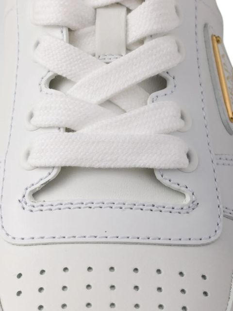 Prada leather lace-up sneakers - White