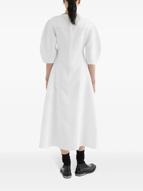 Jil Sander puff-sleeves dress - White