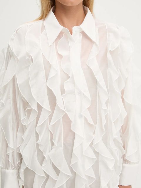 Answear.LAB koszula damska kolor biały relaxed z kołnierzykiem klasycznym