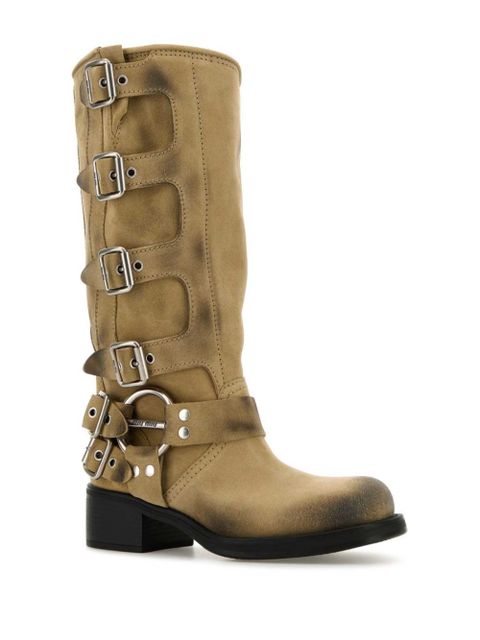 Miu Miu 45mm suede boots - Neutrals - zdjęcie produktu nr 2