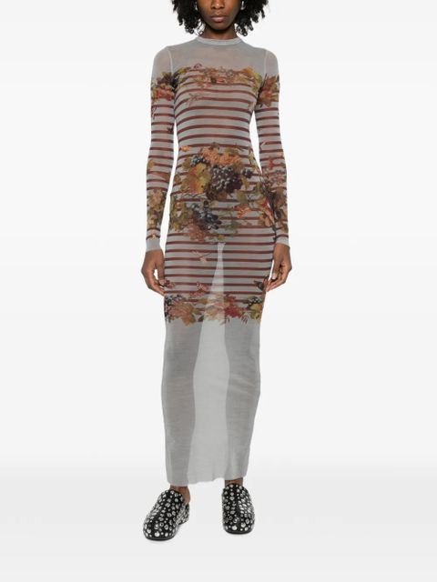 Jean Paul Gaultier striped printed maxi dress - Grey - zdjęcie produktu nr 2