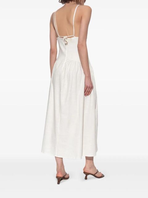 Cult Gaia spaghetti-strap pleated dress - White