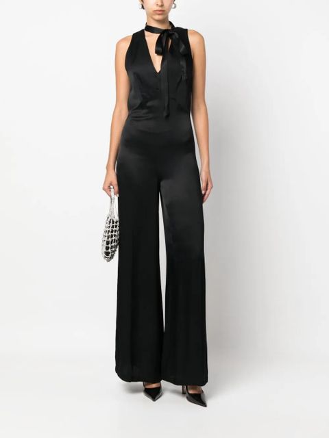 TWINSET V-neck sleeveless jumpsuit - Black - zdjęcie produktu nr 2