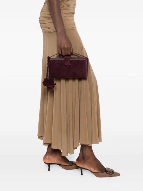 Magda Butrym Apolonia rose-embellished suede clutch bag - Red - zdjęcie produktu nr 2