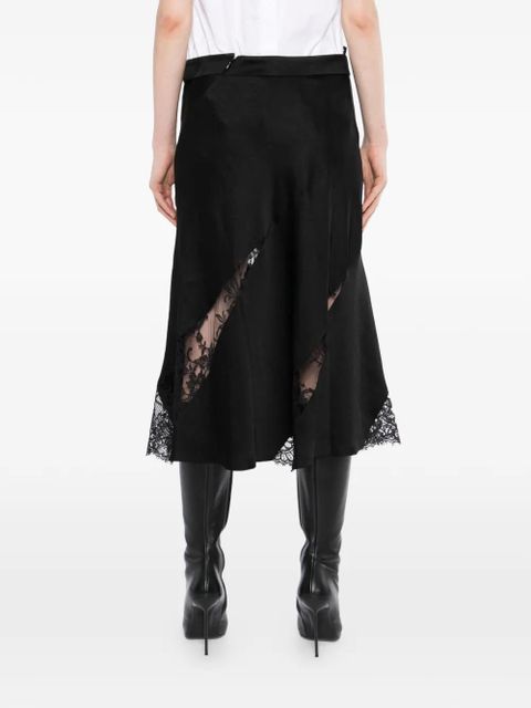 Alexander McQueen lace-trim asymmetric skirt - Black