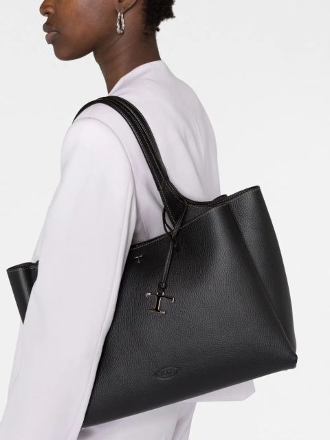 Tod's T-pendant leather tote bag - Black - zdjęcie produktu nr 2
