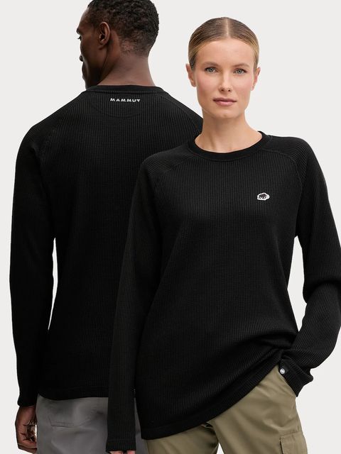 Mammut longsleeve Waffle kolor czarny gładki 1016.01830 - zdjęcie produktu nr 1