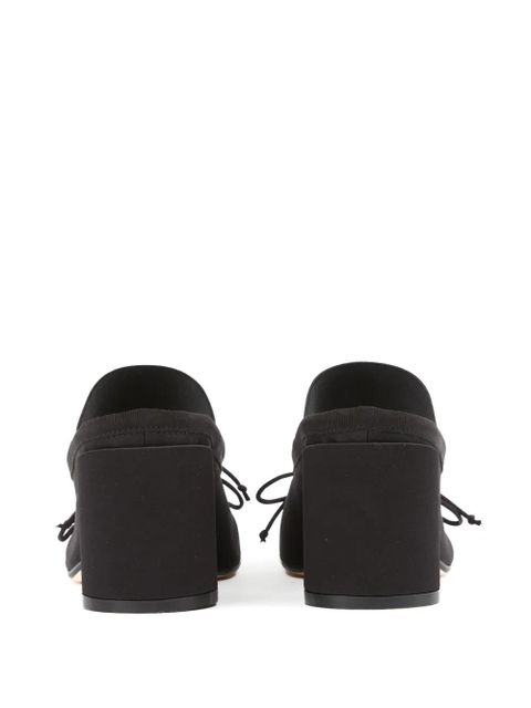 MM6 Maison Margiela logo-strap bow-detail mules - Black