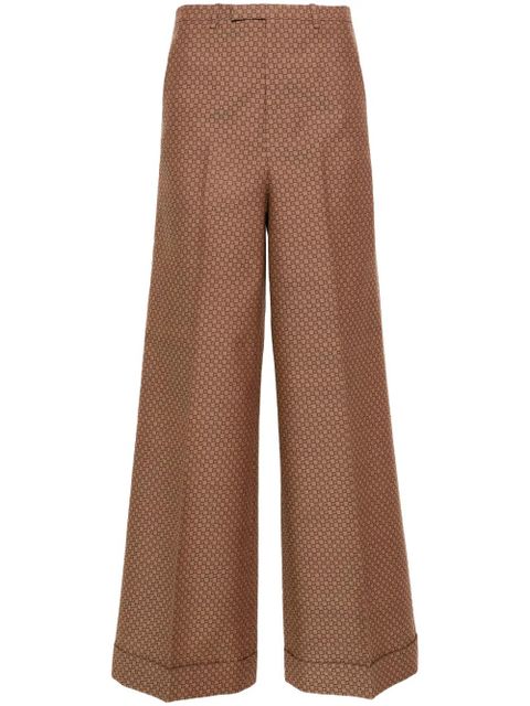 Gucci Square G-jaquard wide-leg trousers - Neutrals