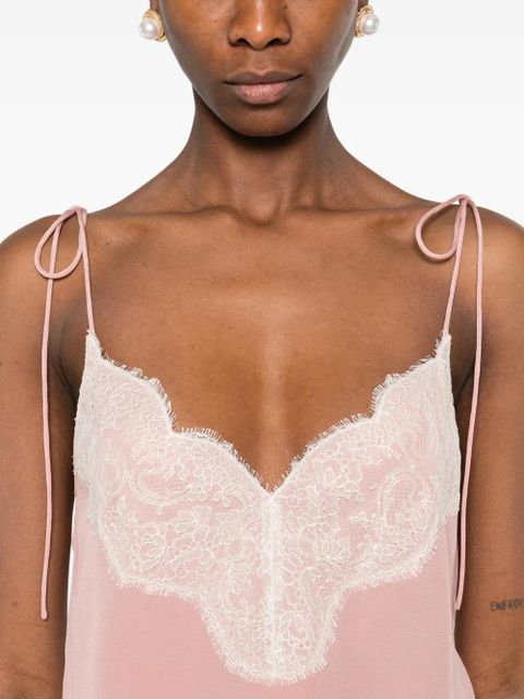 Valentino Garavani lace-trim tank top - Pink