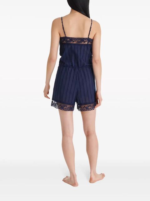 ERES Pastel lace-detailing playsuit - Blue