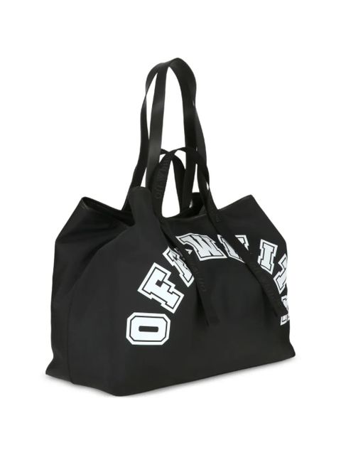 Off-White logo-print tote bag - Black