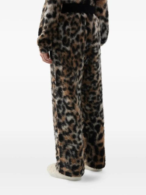 GCDS leopard-print drawstring trousers - Brown