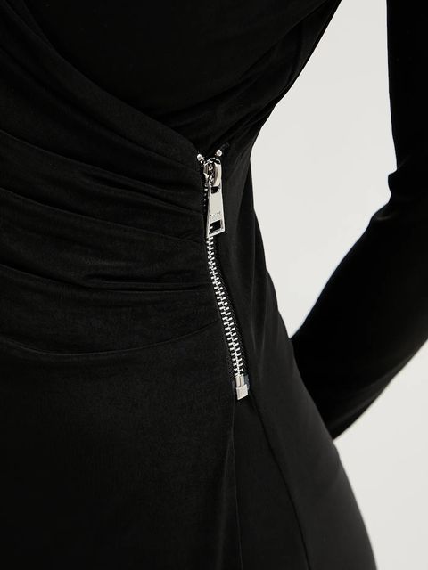 Karl Lagerfeld sukienka kolor czarny midi prosta A3W13042