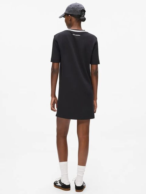 Karl Lagerfeld sukienka IKON kolor czarny mini prosta A4W13020