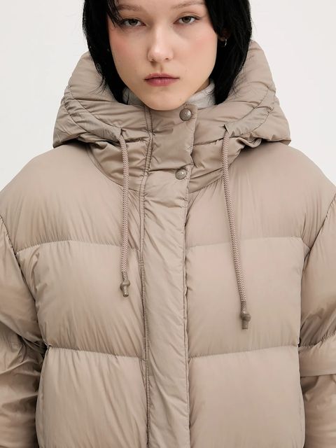 HUGO kurtka puchowa kolor beżowy zimowa oversize 50546355