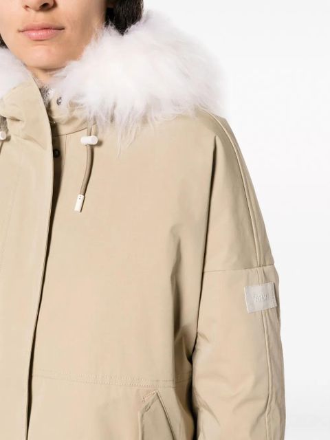 Yves Salomon reversible hooded cropped parka - Neutrals
