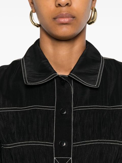 Nanushka smocked-detail dress - Black