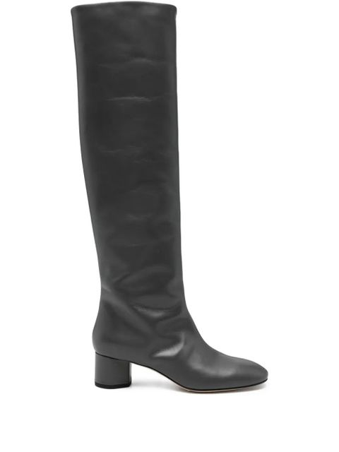 Aeyde block-heel knee-high boots - Grey - zdjęcie produktu nr 1