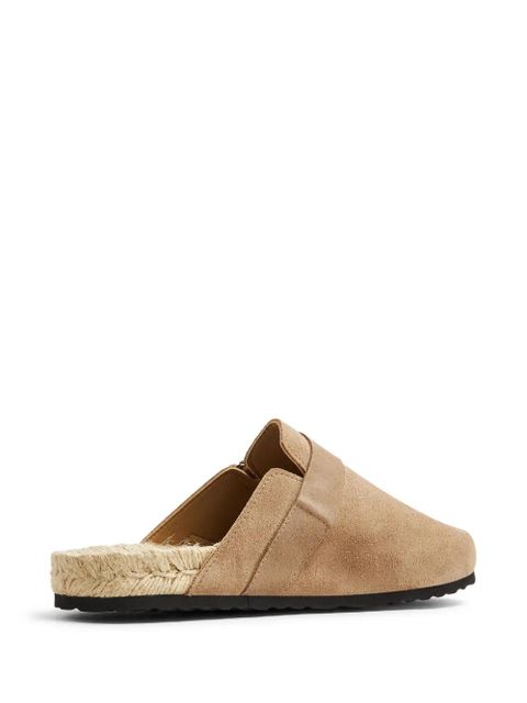 Manebi logo-debossed suede slippers - Neutrals