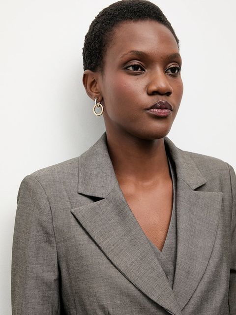 Answear.LAB marynarka kolor szary jednorzędowa gładka