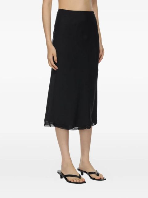 TOTEME satin midi slip skirt - Black