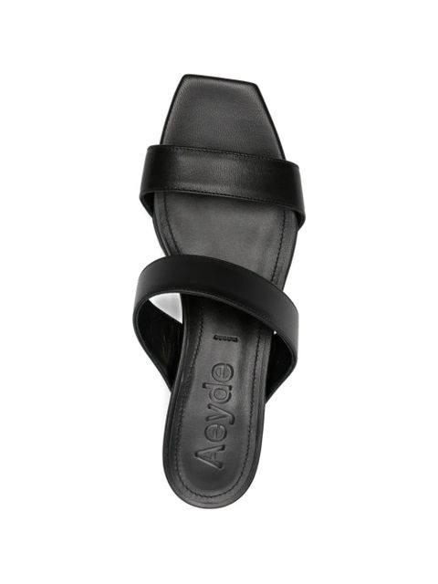 Aeyde double-strap square-toe sandals - Black