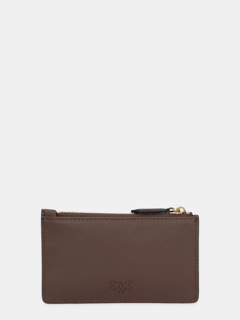 Pinko portfel skórzany damski kolor brązowy - zdjęcie produktu nr 2