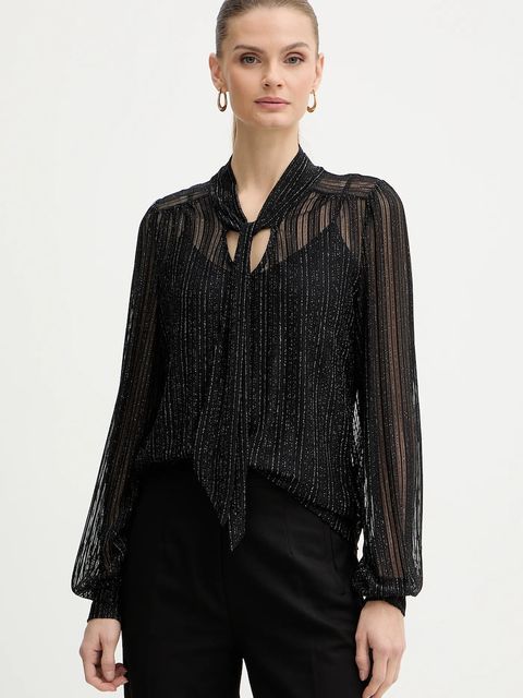 Morgan bluzka damska kolor czarny wzorzysta TEVAL - zdjęcie produktu nr 1