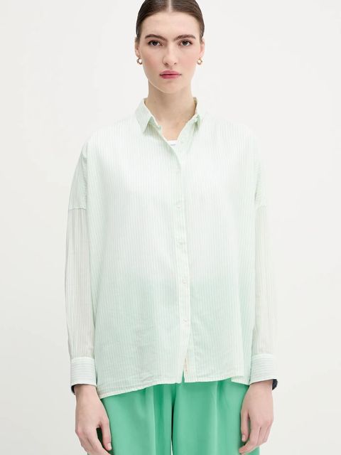 Pepe Jeans koszula damska kolor zielony relaxed z kołnierzykiem klasycznym PL305100 - zdjęcie produktu nr 1