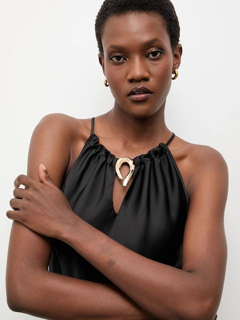 Answear.LAB sukienka kolor czarny maxi prosta