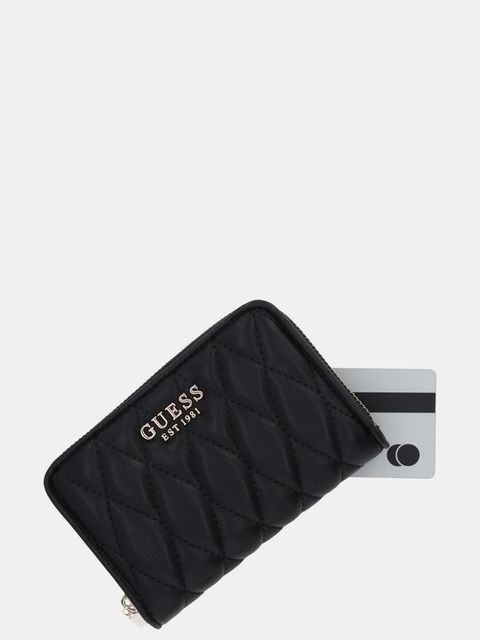 Guess portfel VALLA damski kolor czarny SWQG81 22140