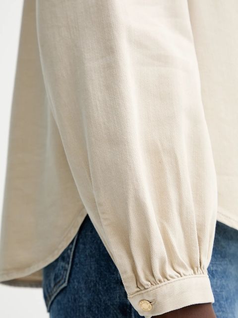 Rag & Bone koszula damska kolor beżowy regular ze stójką RJ0225FSUSS