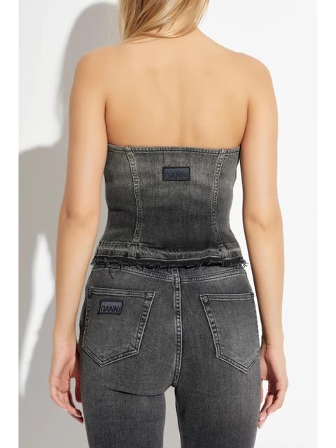 GANNI denim top - Grey