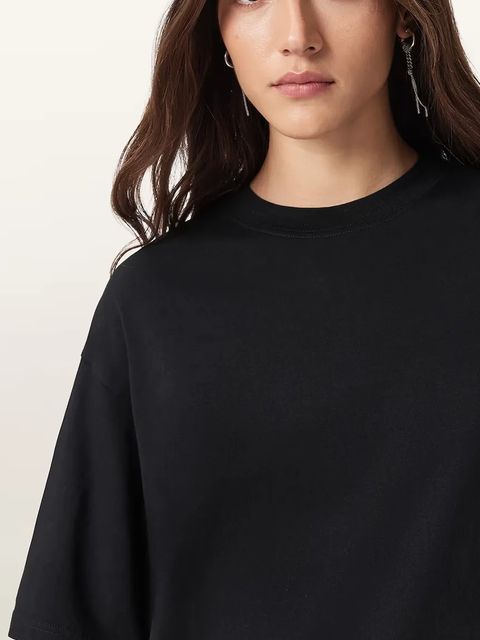 AllSaints t-shirt bawełniany CRANEO damski kolor czarny W065JD - zdjęcie produktu nr 2