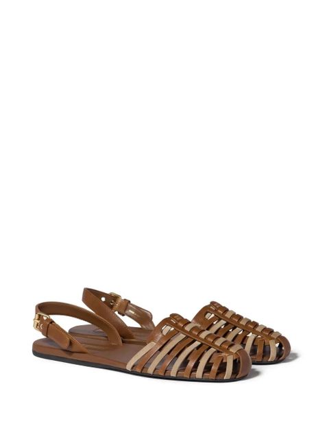 Miu Miu nappa and suede leather sandals - Brown - zdjęcie produktu nr 2