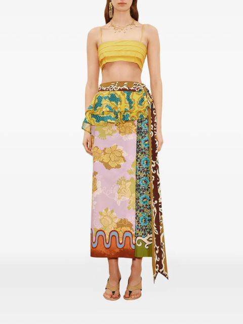 ALEMAIS Arnie ruffled print midi skirt - Orange - zdjęcie produktu nr 2