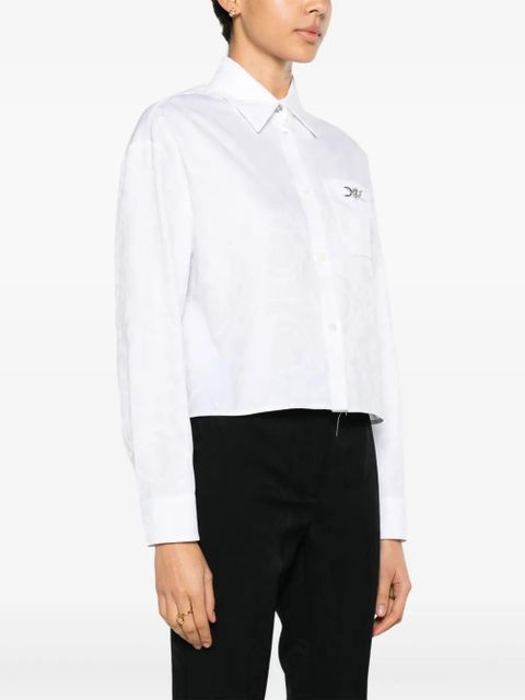 Versace Barocco jacquard cropped shirt - White - zdjęcie produktu nr 2